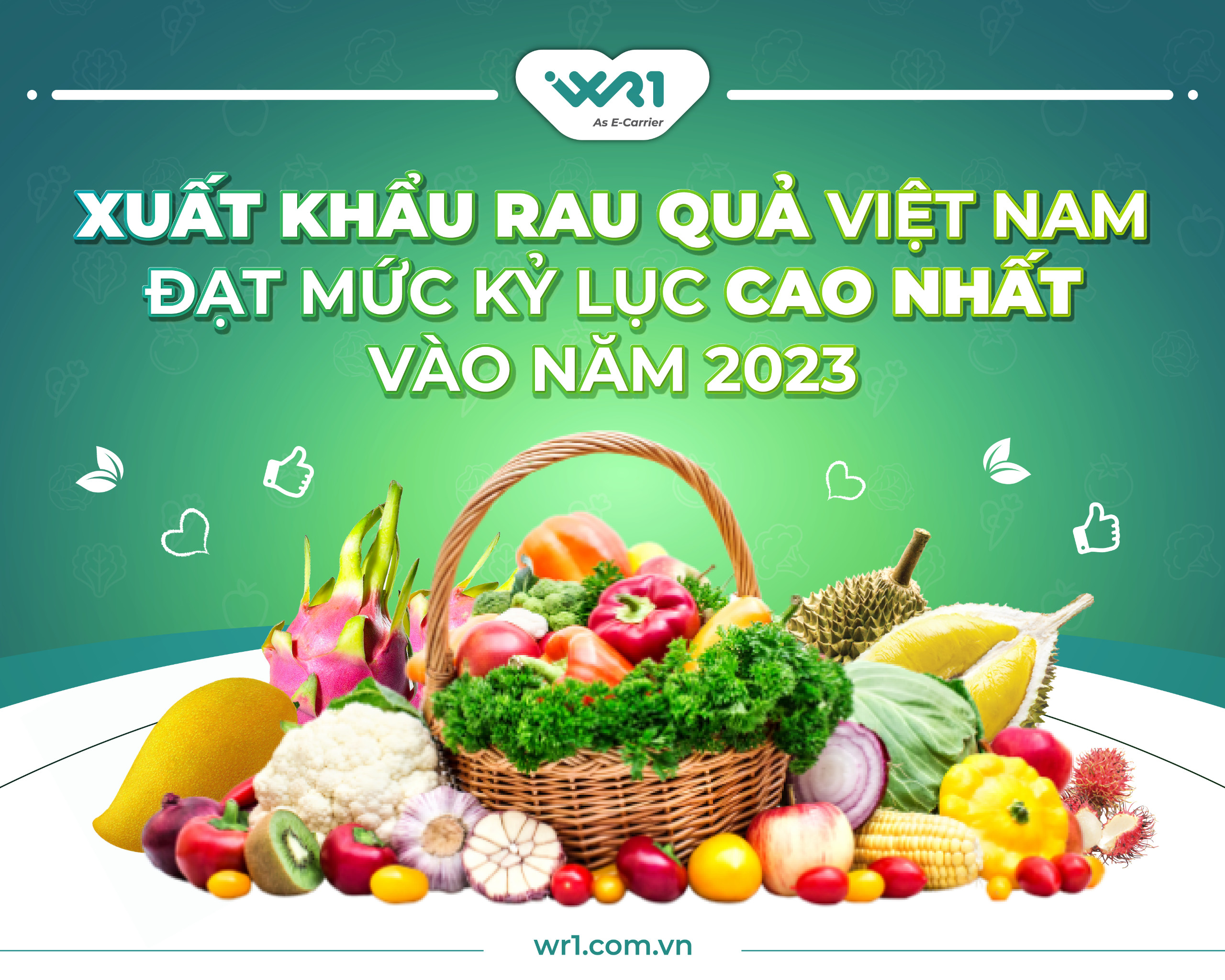 Xuất khẩu rau quả Việt Nam đạt mức kỷ lục cao nhất vào năm 2023