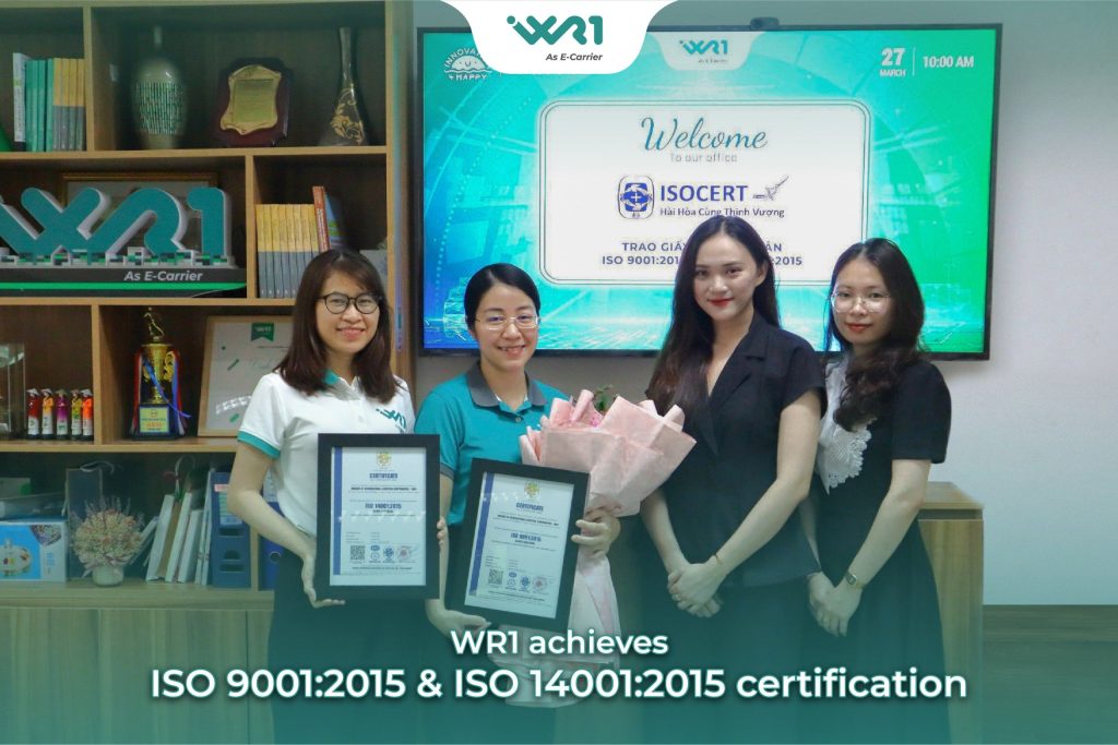 WR1 achieves ISO 9001:2015 and ISO 14001:2015 certification