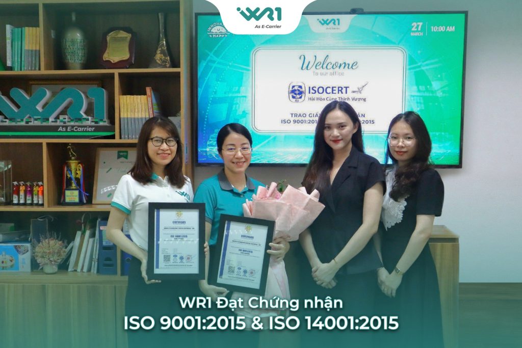 WR1 đạt chứng nhận ISO 9001:2015 và ISO 14001:2015